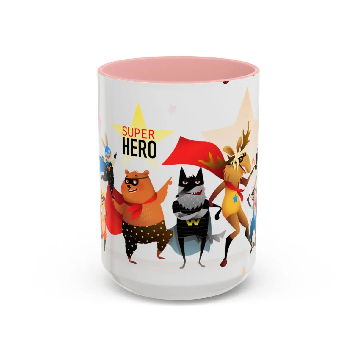 Accent Coffee Mug (11, 15Oz) - Superhero Animals 12