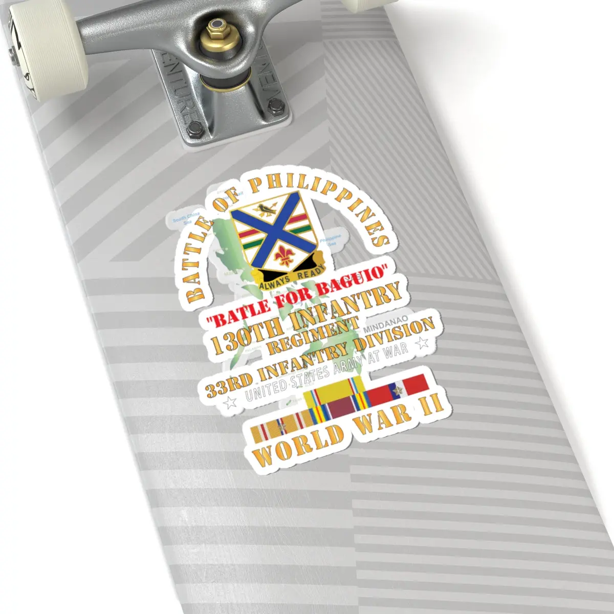 Kiss-Cut Stickers - Army - Battle For Philippines - 130Th Infantry Regiment - 33Rd Infantry Division W Pac - Phil Svc X 300 3
