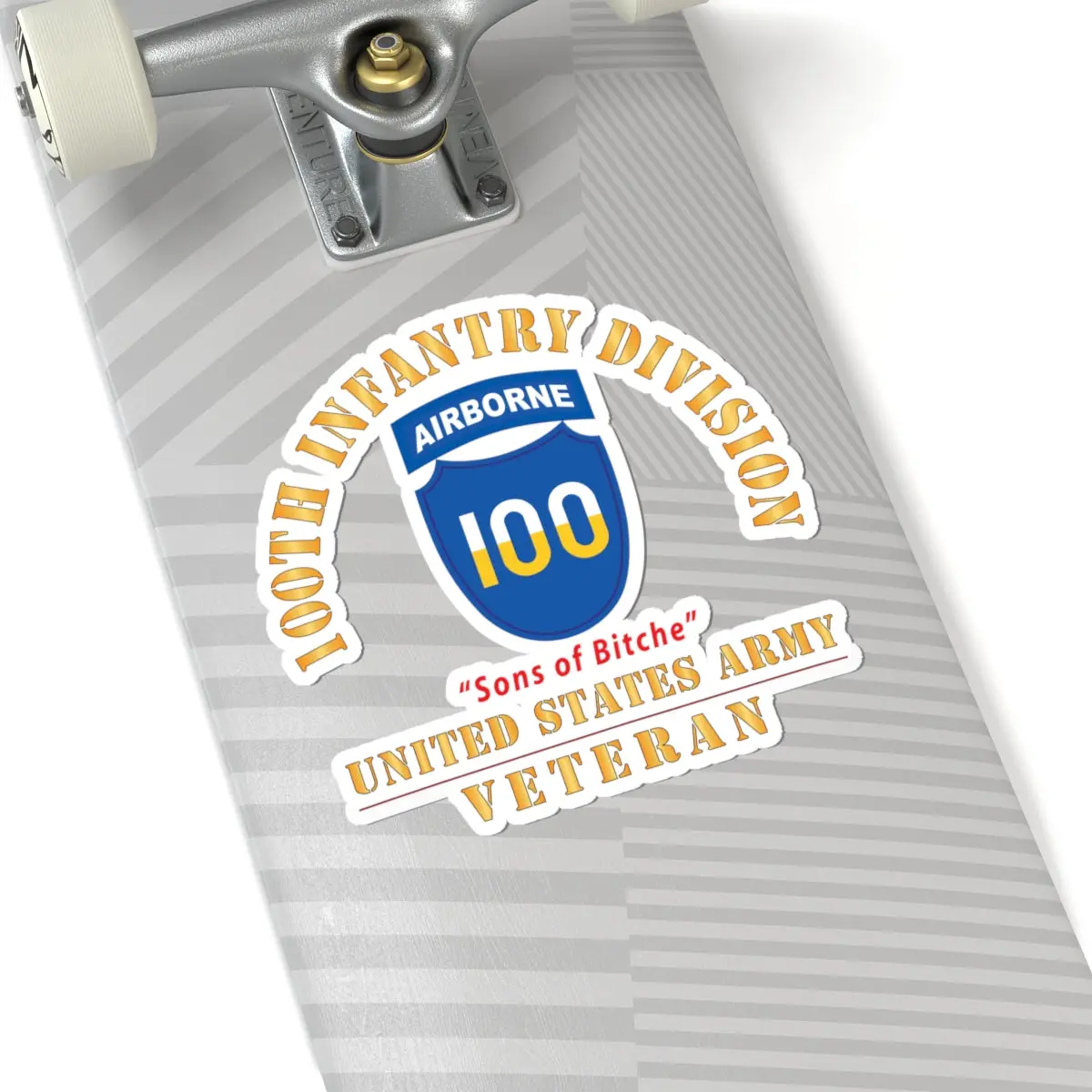 Kiss-Cut Stickers - Army - Ssi - 100Th Division (Airborne) - Sons Of Bitche - Us Army Veteran X 300 3