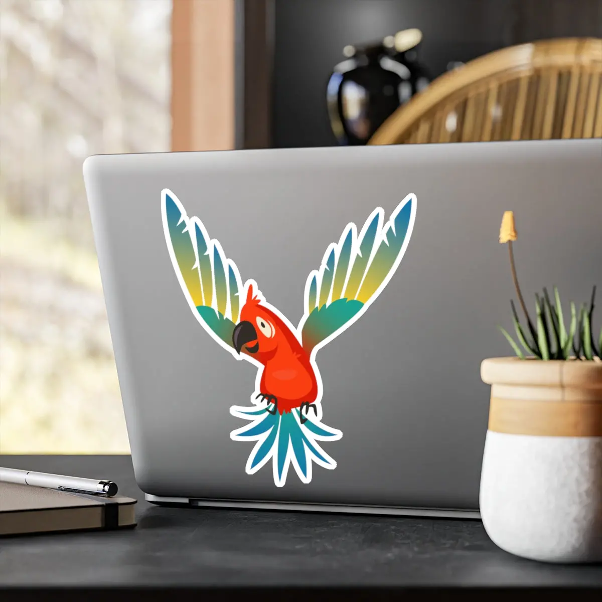 Kiss-Cut Vinyl Decals - Flying Parrot 2