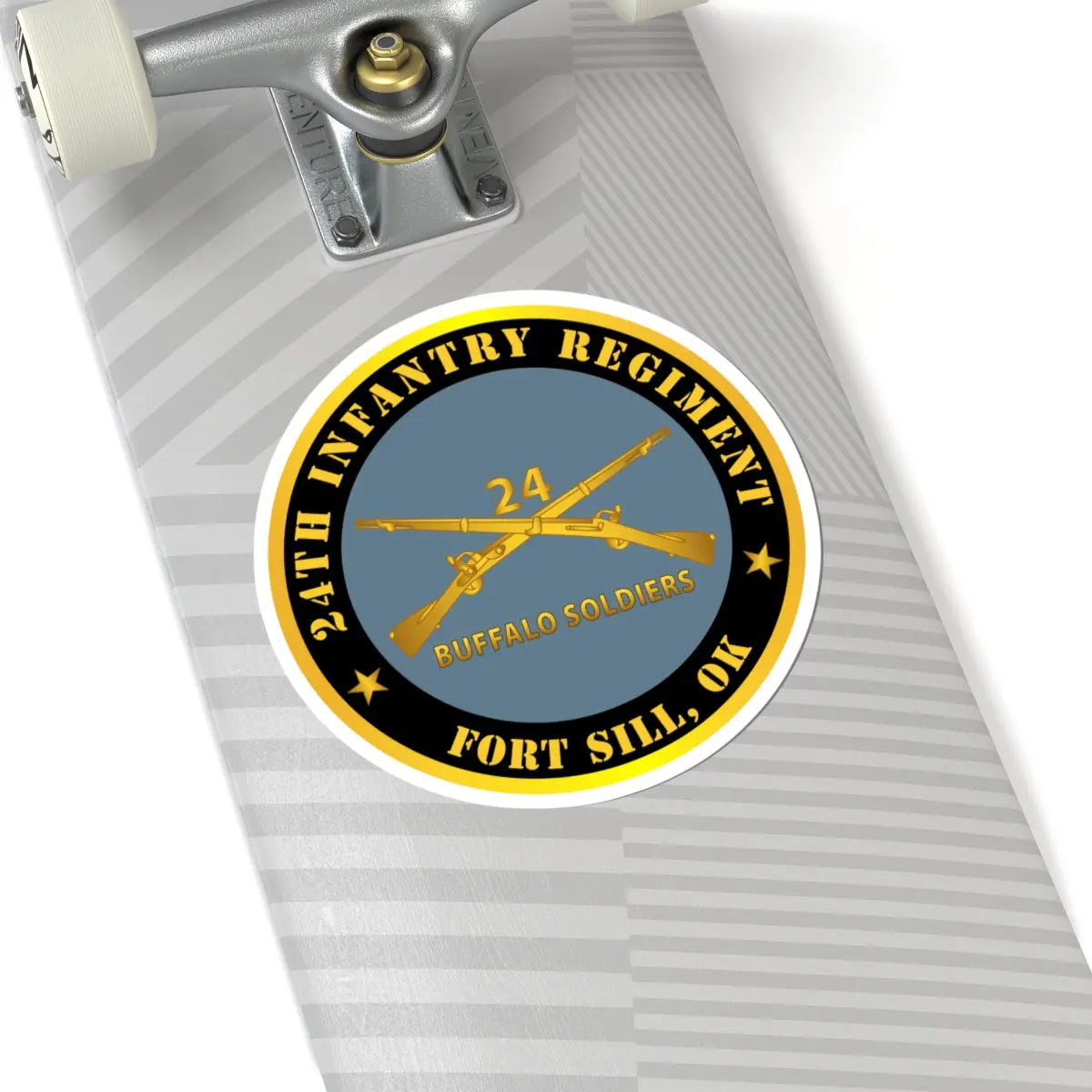 Kiss-Cut Stickers - Army - 24Th Infantry Regiment - Fort Sill, Ok - Buffalo Soldiers W Inf Branch 3