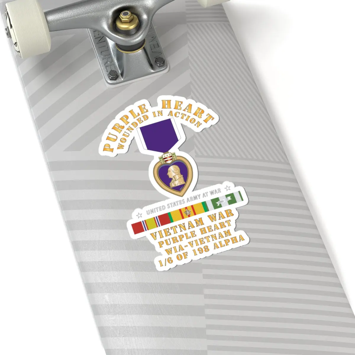 Kiss-Cut Stickers - Purple Heart - Wia W Vn Svc 2