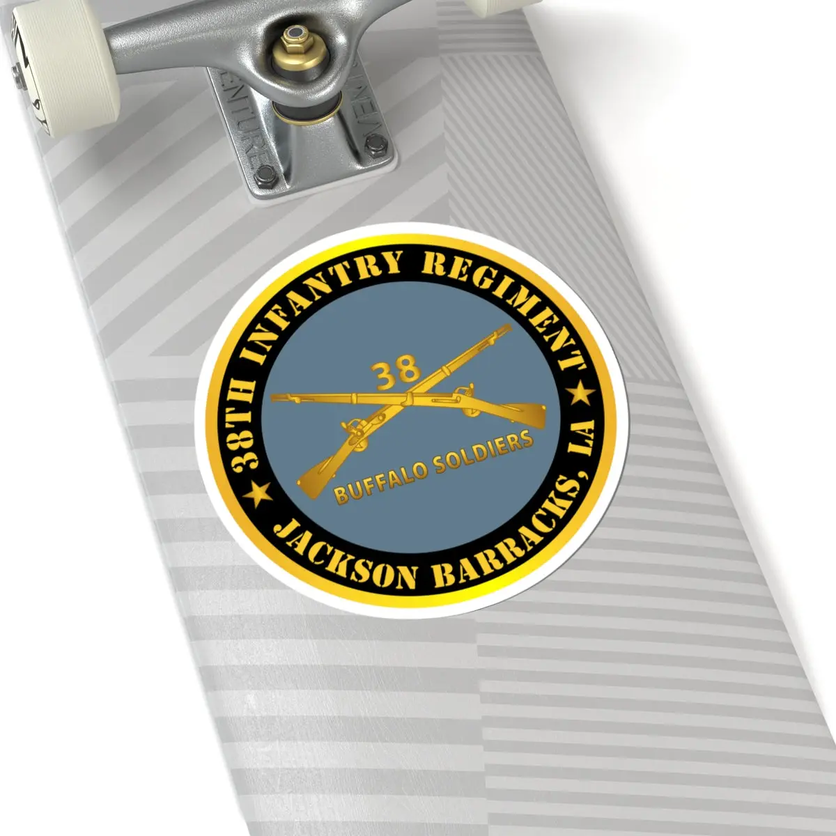Kiss-Cut Stickers - Army - 38Th Infantry Regiment - Buffalo Soldiers - Jackson Barracks, La W Inf Branch 3
