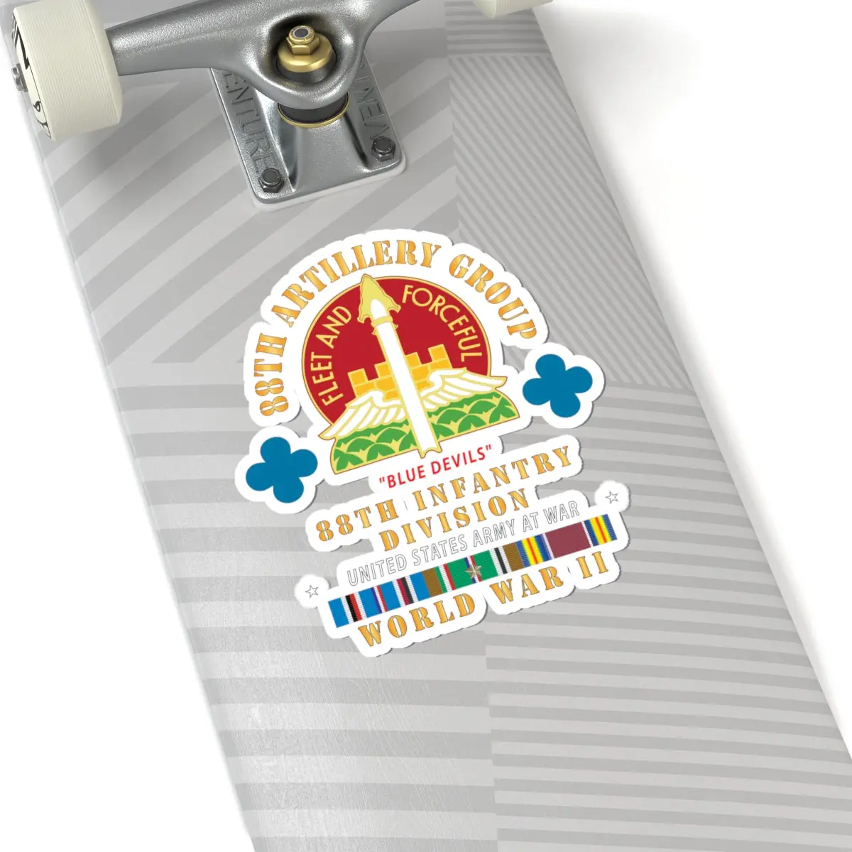 Kiss-Cut Stickers - 88Th Artillery Group - Dui - 88Th Infantry Division - Blue Devils - W Wwii Eur Svc 3