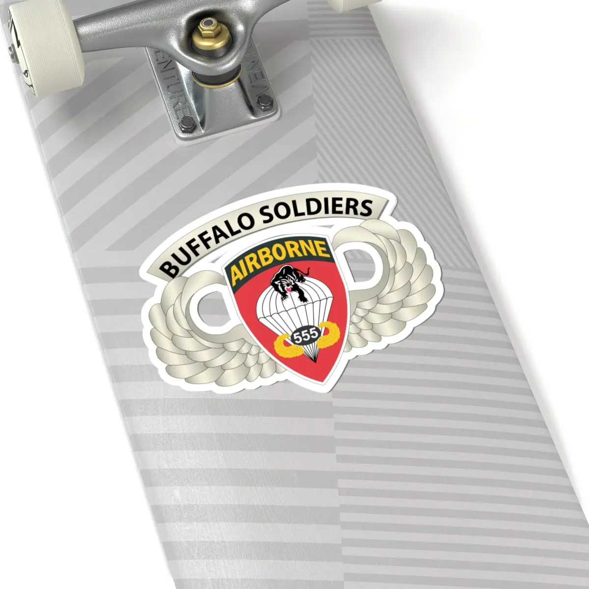 Kiss-Cut Stickers - Army - Airborne Badge - 555Th Parachute Infantry Bn - Ssi W Buffalo Soldiers Tab X 300 2