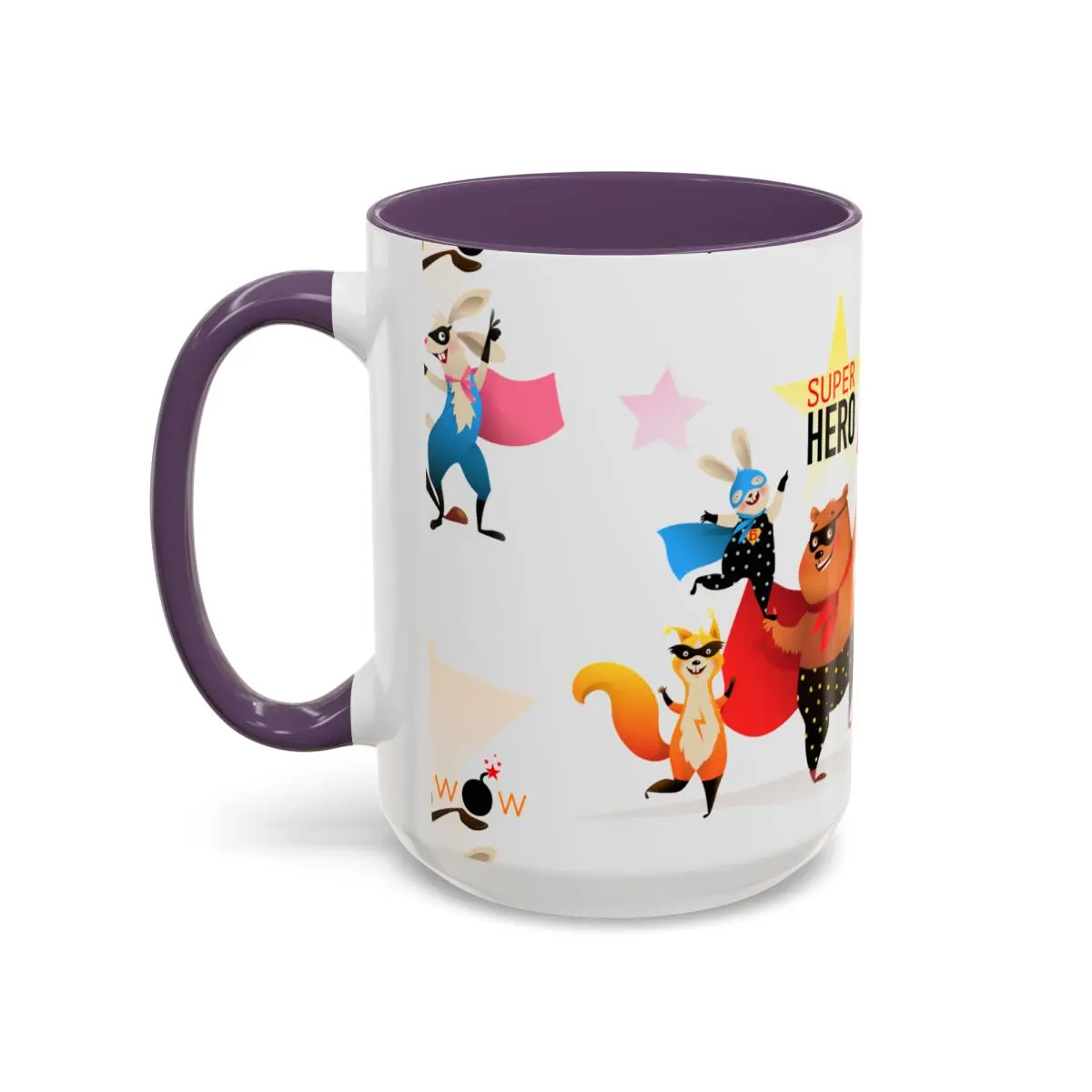 Accent Coffee Mug (11, 15Oz) - Superhero Animals 16