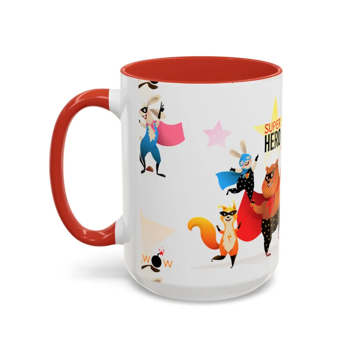 Accent Coffee Mug (11, 15Oz) - Superhero Animals 10
