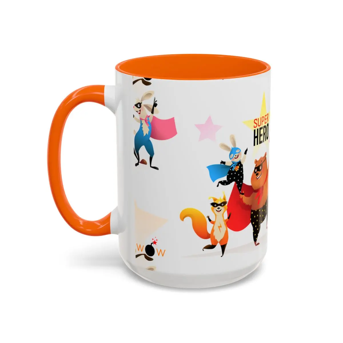 Accent Coffee Mug (11, 15Oz) - Superhero Animals 14