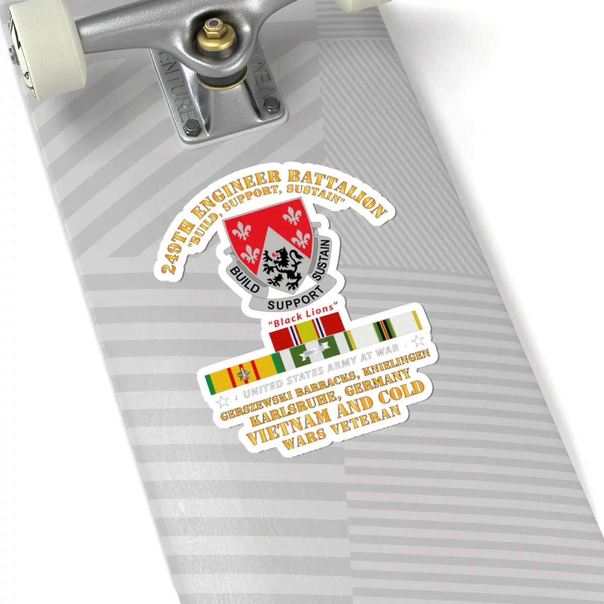 Kiss-Cut Stickers - Army - 249Th Engineer Bn - Karlsruhe, Germany W Vn And Cold Svc 3