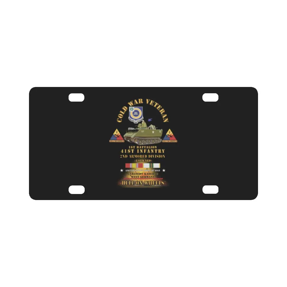 Army - Cold War Vet - 1St Bn 41St Infantry - 2Nd Ar Div - Garlstedt, Frg - M113 Apc - Hell On Wheel Classic License Plate 1