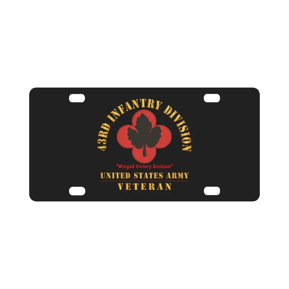 Army - Ssi - 43Rd Infantry Division - Winged Victory Division - Us Army Veteran X 300 Classic License Plate 1