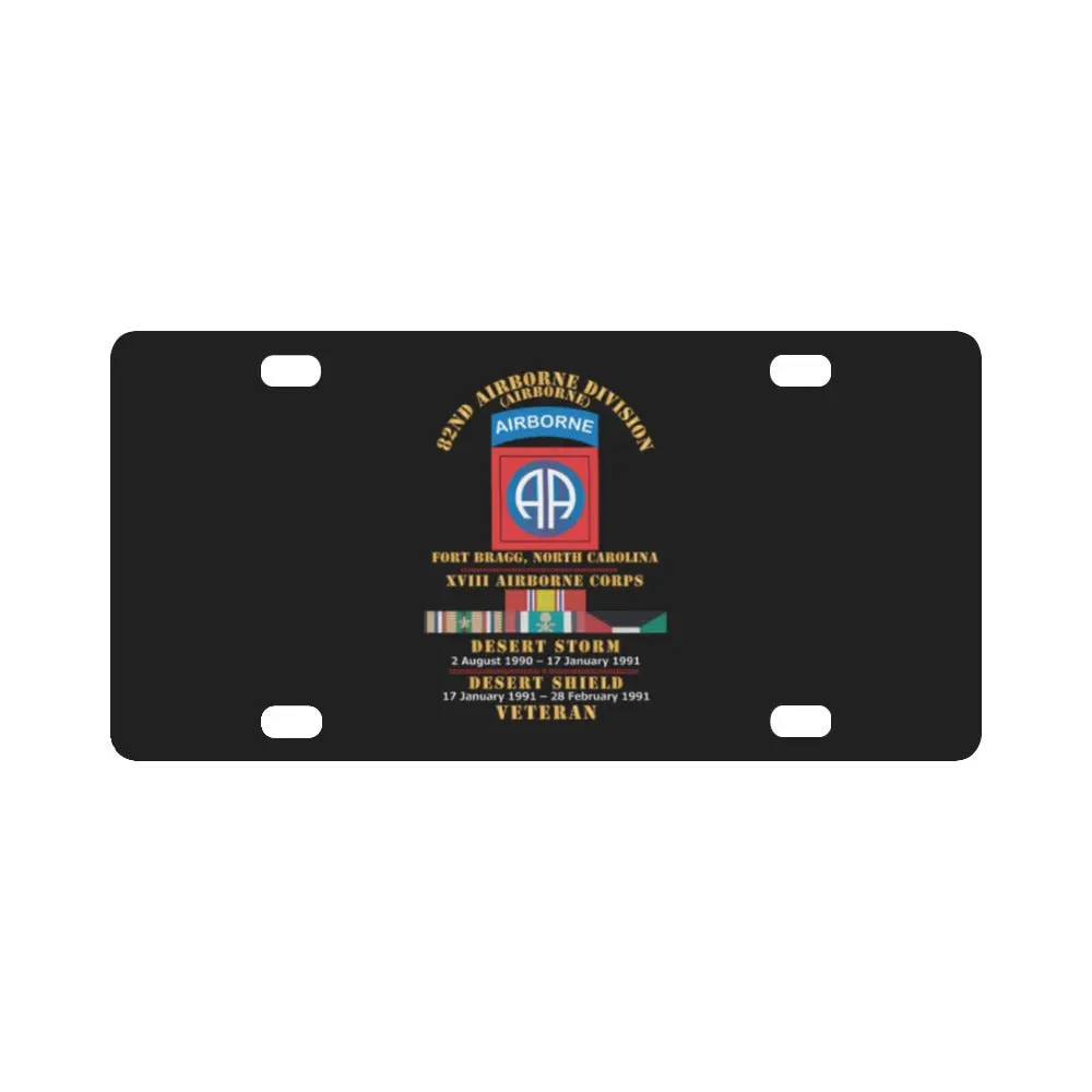 Army - 82Nd Airborne Division - Xviii Airborne Corps - Desert Storm, Desert Shield Veteran X 300 Classic License Plate 1