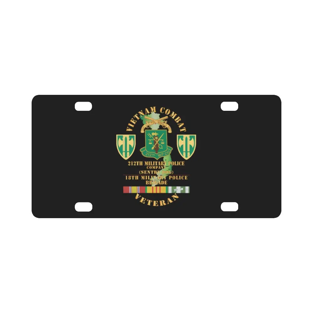 Army - Vietnam Combat Veteran W 212Th Military Police Company - 18Th Mp Bde Ssi - Vn Svc X 300 Classic License Plate 1