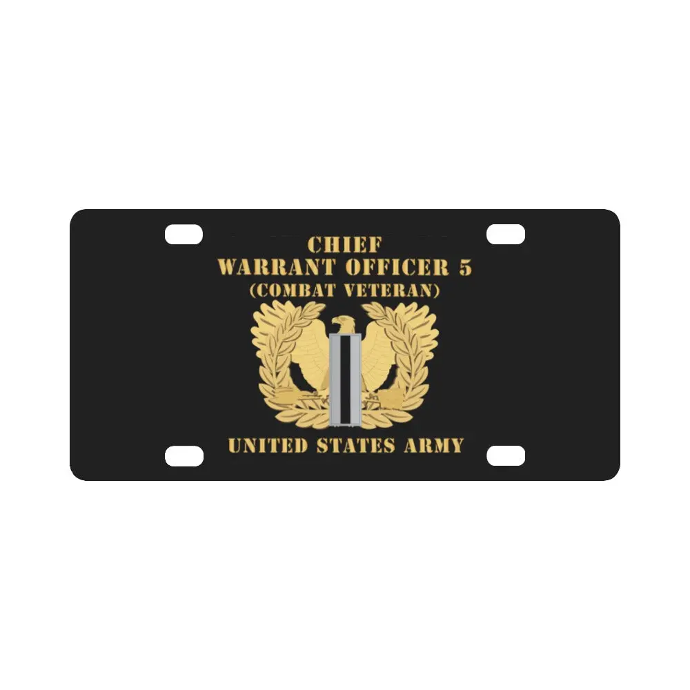 Army - Chief Warrant Officer - Cw05 - Combat Veteran - Flat - Eagle And Bar X 300 Classic License Plate 1