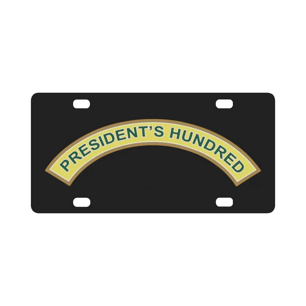 Presidents Hundred Classic License Plate 1