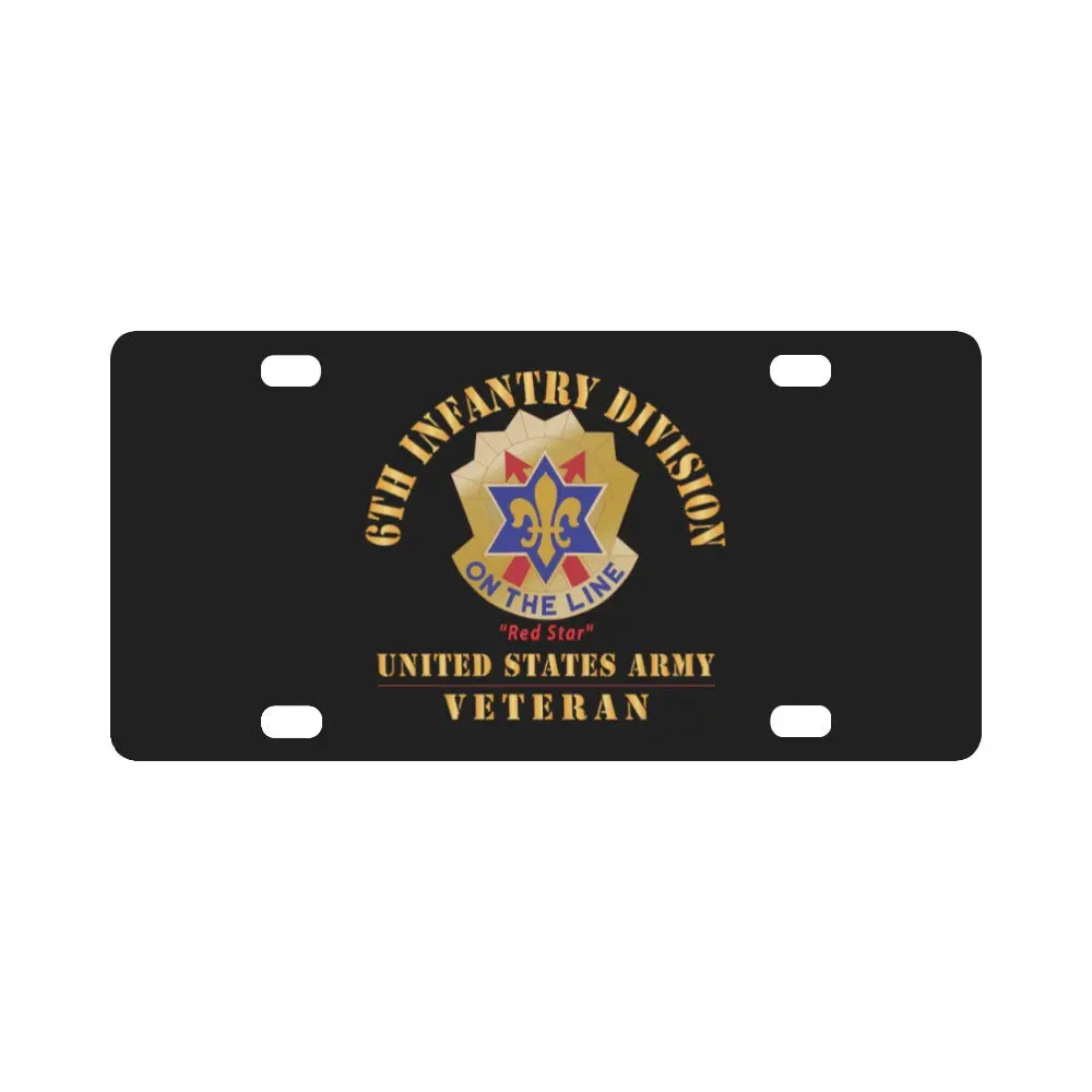 Army - Dui - 6Th Infantry Division - Red Star - Us Army Veteran X 300 Classic License Plate 1