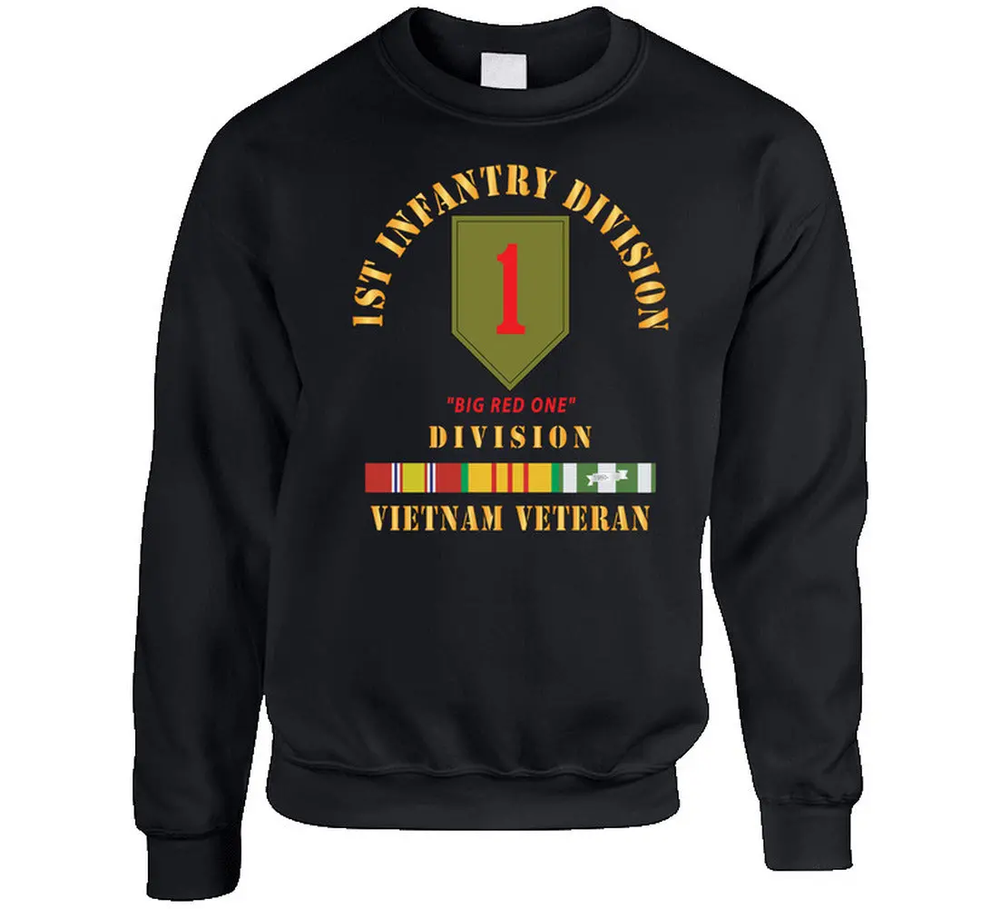 Army - Ssi - 1St Infantry Division - Big Red One - Vietnam Veteran W Vn Svc Bar - Sweatshirt 1