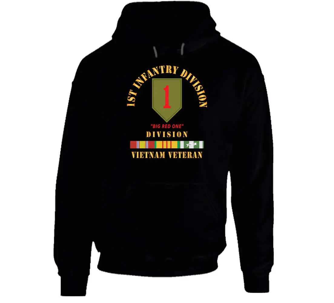 Army - Ssi - 1St Infantry Division - Big Red One - Vietnam Veteran W Vn Svc Bar - Hoodie 1