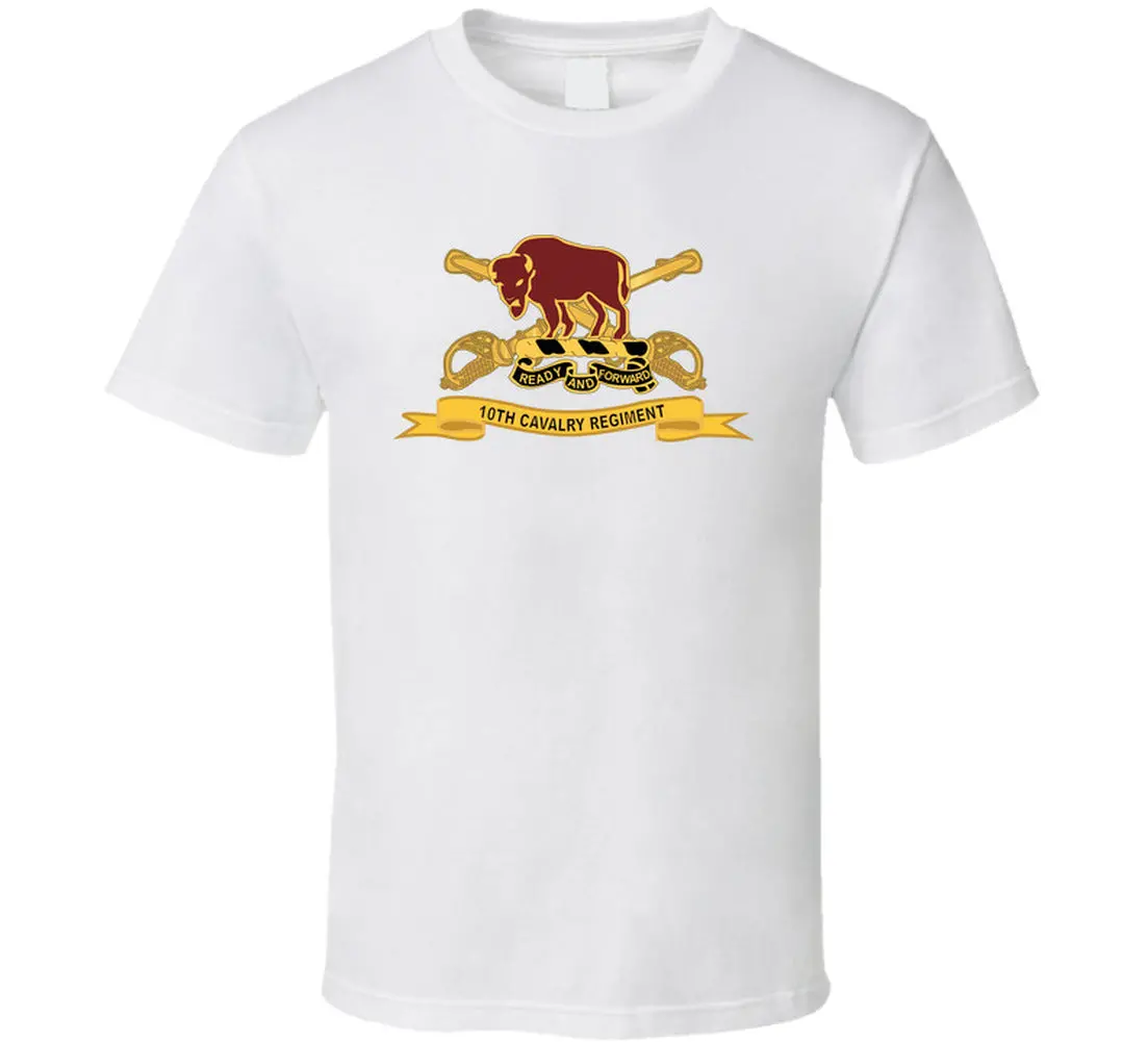 Army - 10Th Cavalry Regiment W Br - Ribbon - T-Shirts - Classic 3