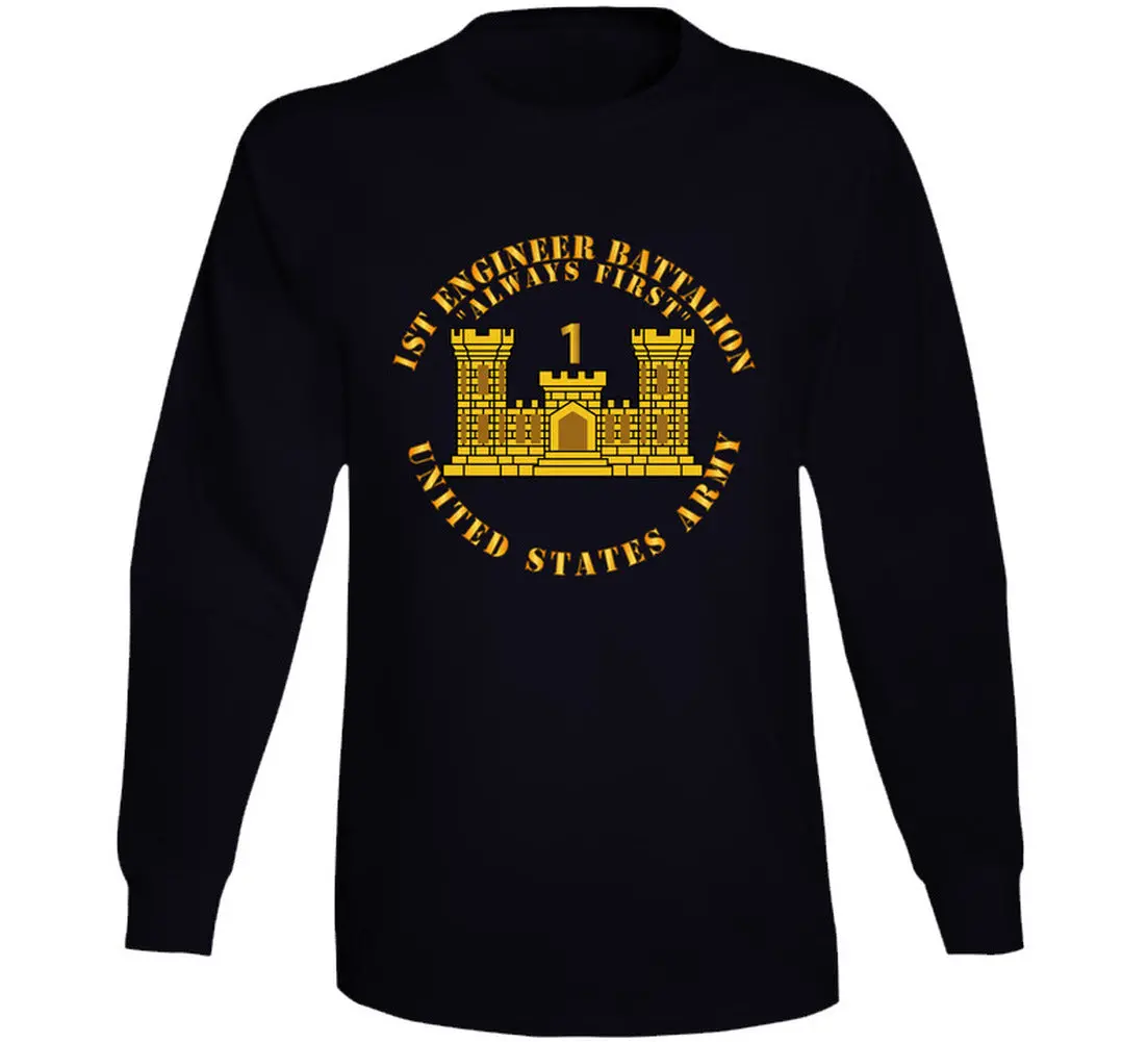 Show your pride with this US Army 1st Engineer Battalion t-shirt featuring the iconic 'Always First' motto and Engineer Branch insignia. - Image 13