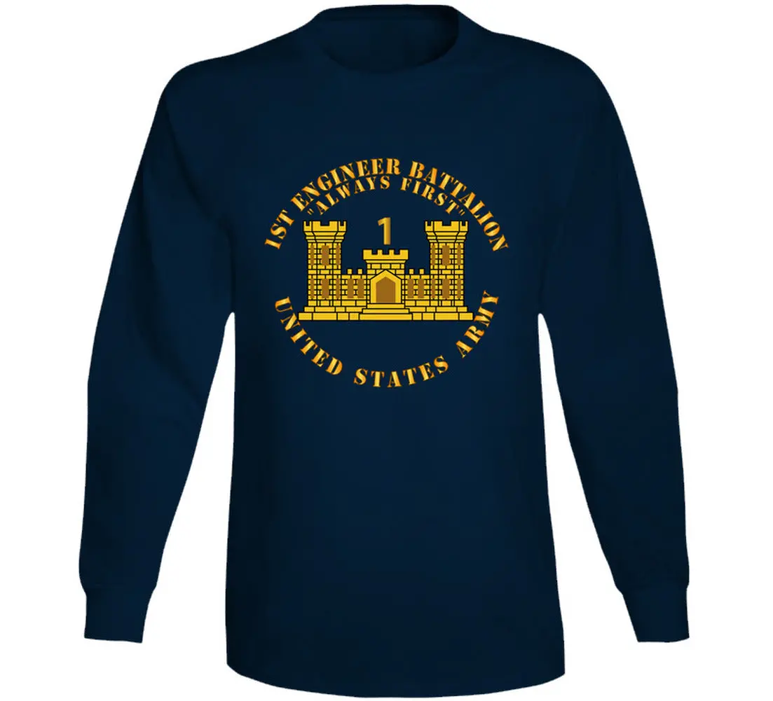 Show your pride with this US Army 1st Engineer Battalion t-shirt featuring the iconic 'Always First' motto and Engineer Branch insignia. - Image 14