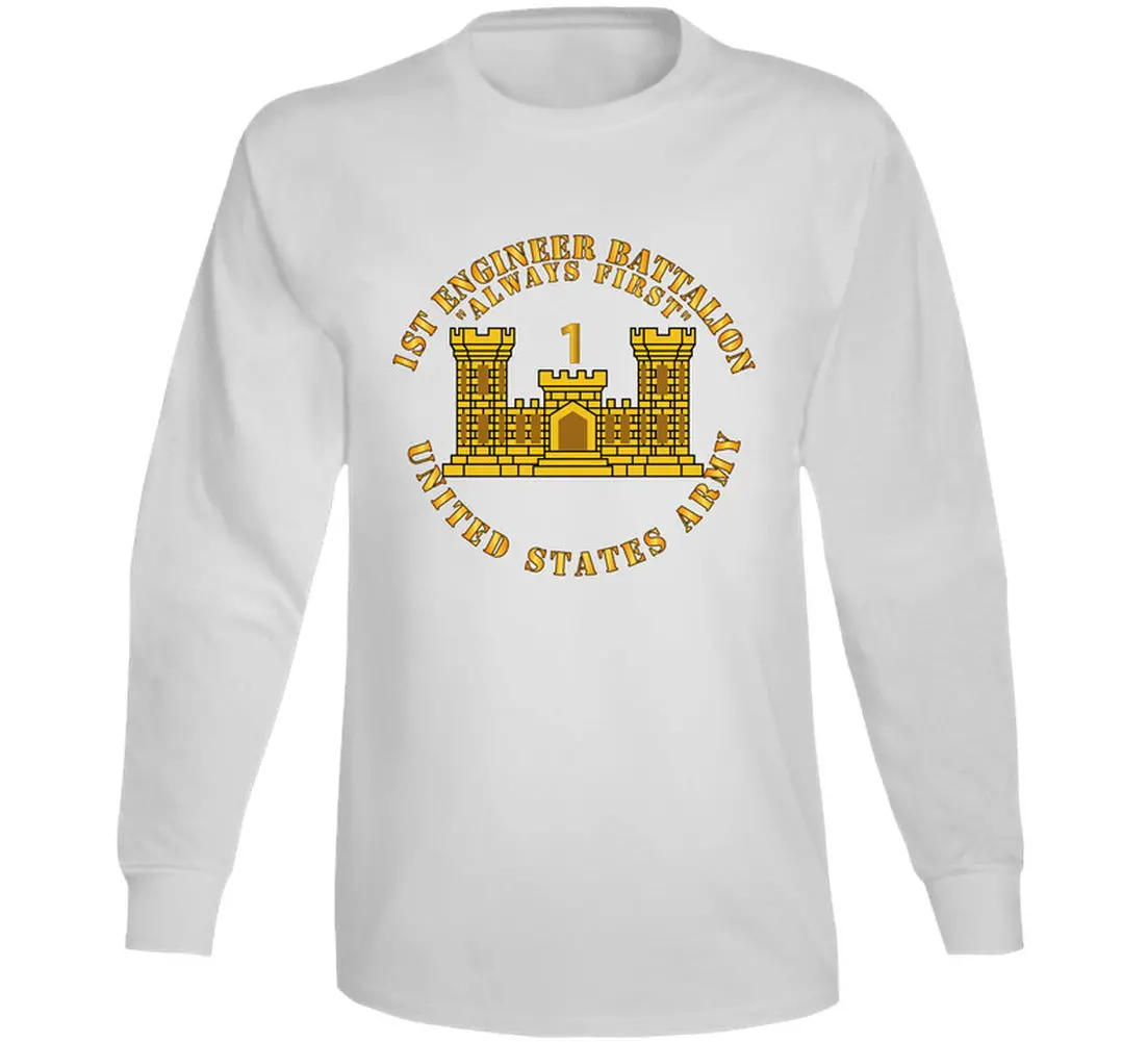 Show your pride with this US Army 1st Engineer Battalion t-shirt featuring the iconic 'Always First' motto and Engineer Branch insignia. - Image 15