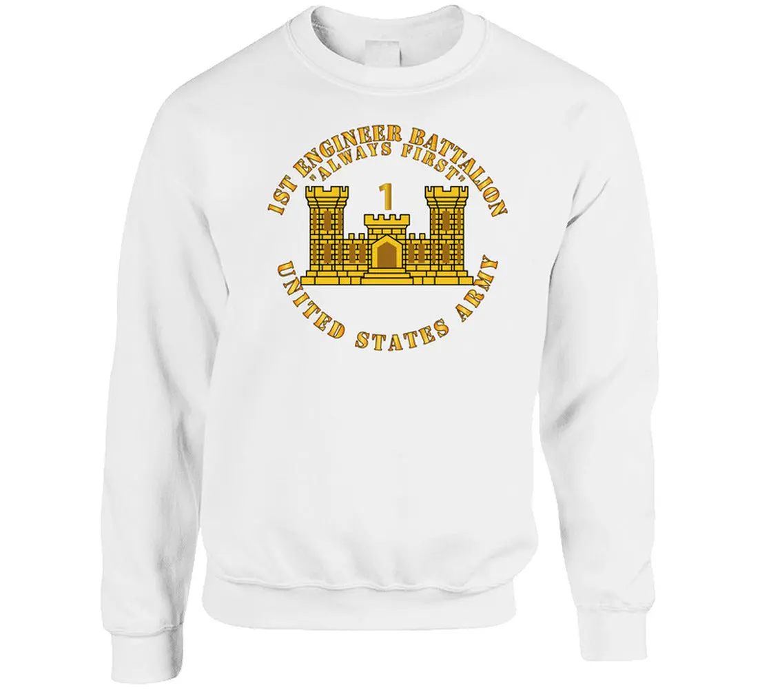 Show your pride with this US Army 1st Engineer Battalion t-shirt featuring the iconic 'Always First' motto and Engineer Branch insignia. - Image 9