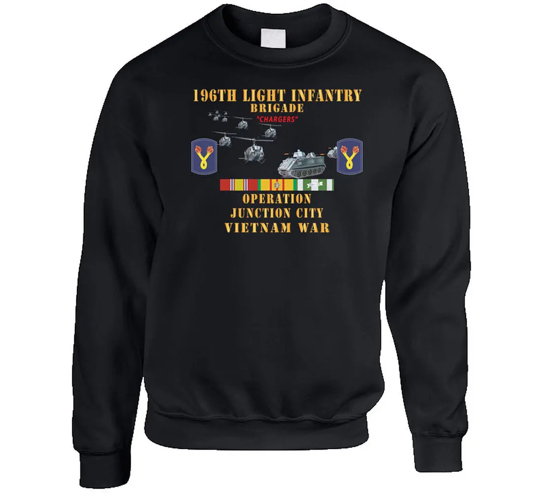 Army - 196Th Light Infantry Brigade - Operation Junction City, Air Asssault, Apcs - Ssi - Vn Svc - Sweatshirt 1