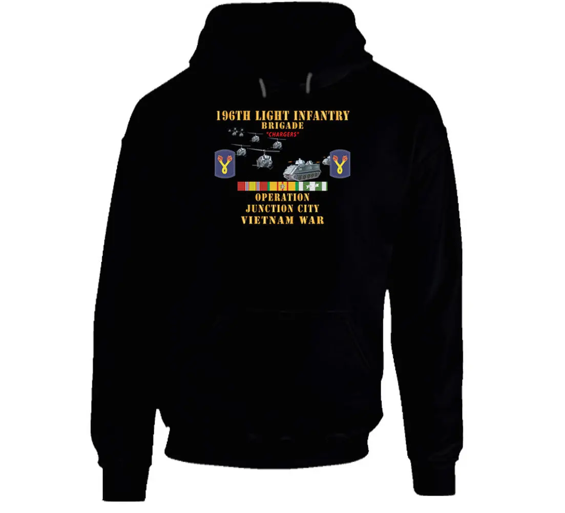 Army - 196Th Light Infantry Brigade - Operation Junction City, Air Asssault, Apcs - Ssi - Vn Svc - Hoodie 1