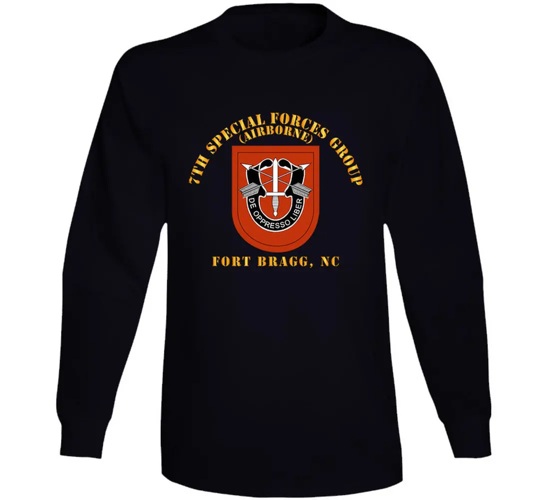 Army - 7Th Special Forces Group W Flash - Fbnc - Long Sleeve Tee 1
