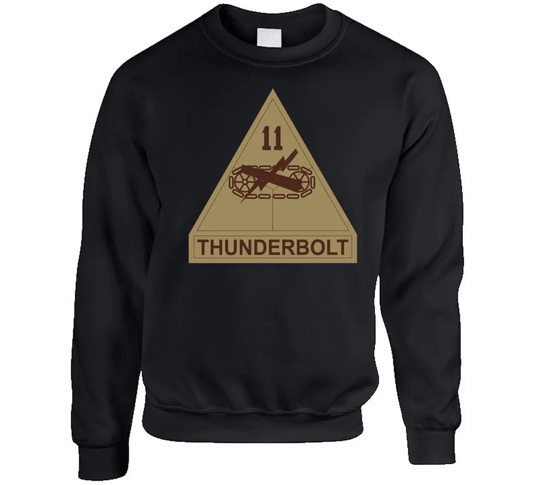 Army - Ssi - 11Th Armored Division W Name Tape - Subdued Desert - Sweatshirt 1