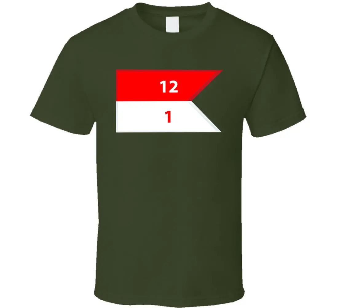 Army - 1St Squadron, 12Th Cavalry Guidon V1 T Shirt - Classic 5