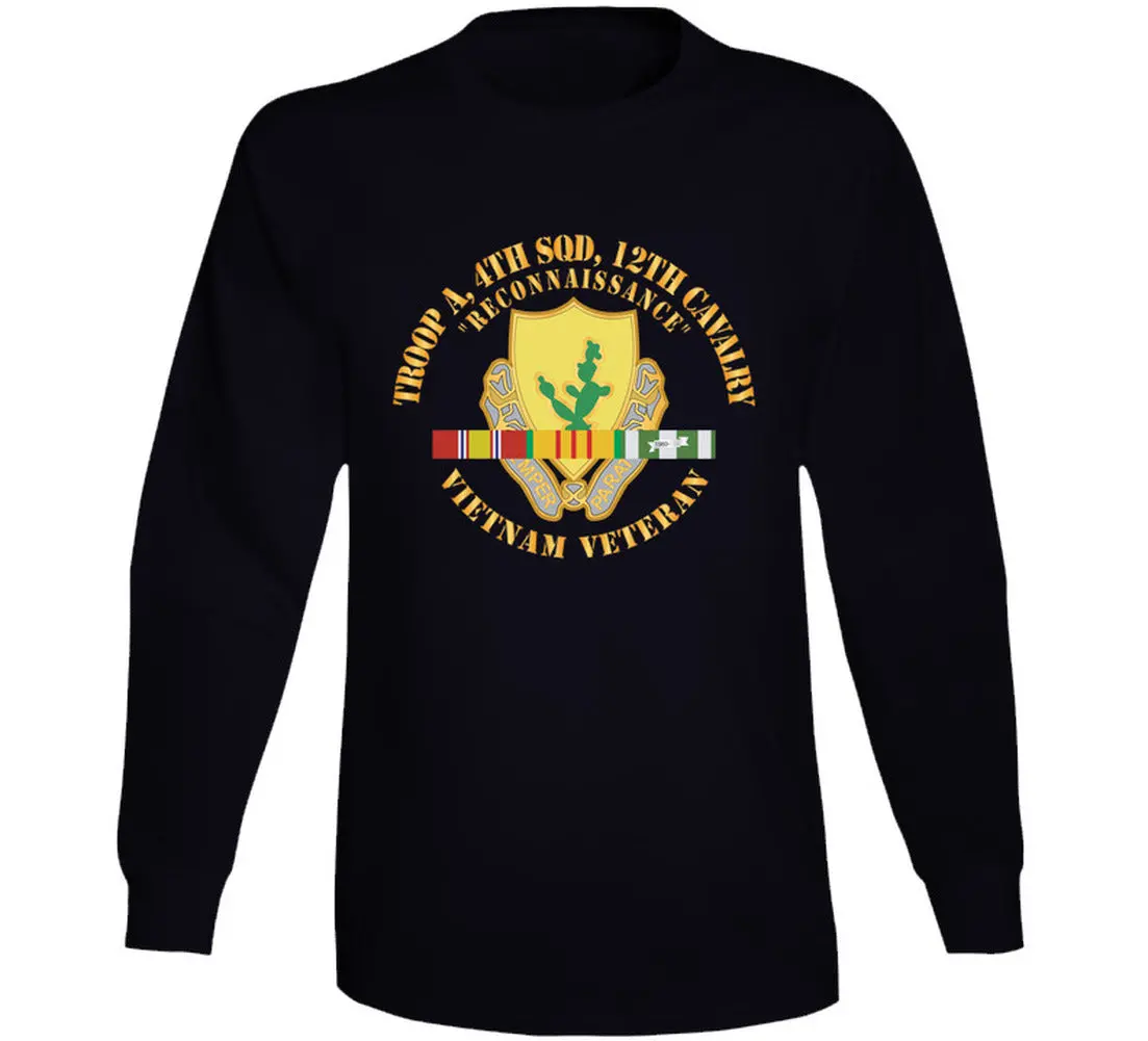 Army  - Troop A, 4Th Squadron, 12Th Cavalry W Svc Ribbons - Long Sleeve 1