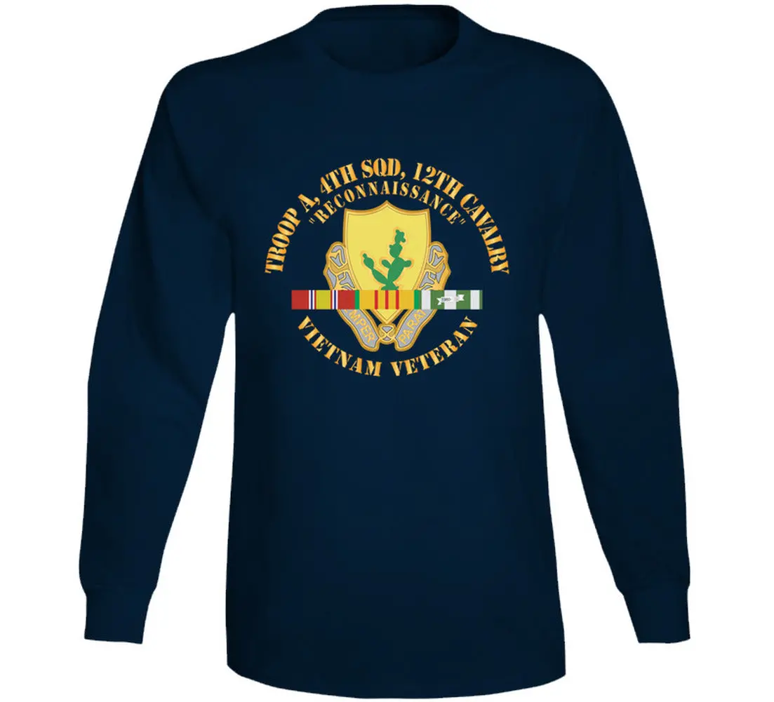 Army - Troop A, 4Th Squadron, 12Th Cavalry W Svc Ribbons - Long Sleeve 3