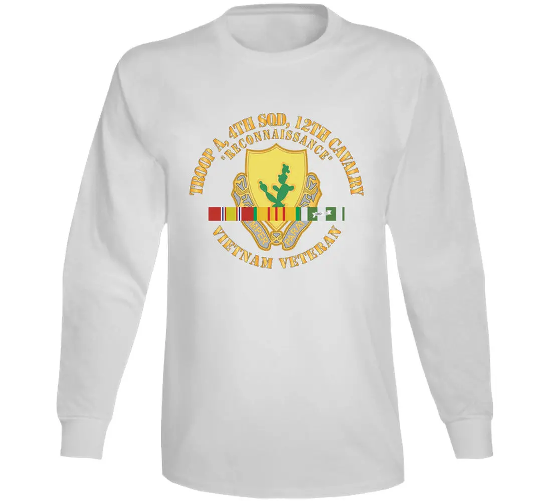 Army - Troop A, 4Th Squadron, 12Th Cavalry W Svc Ribbons - Long Sleeve 2