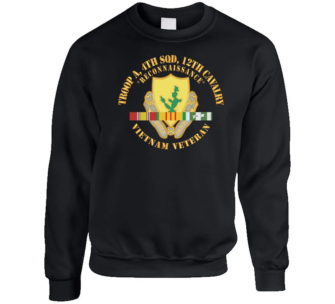 Army  - Troop A, 4Th Squadron, 12Th Cavalry W Svc Ribbons - Sweatshirt 1