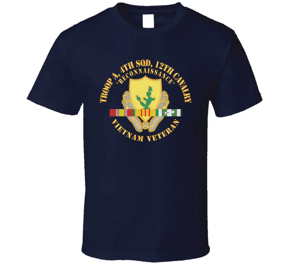 Army - Troop A, 4Th Squadron, 12Th Cavalry W Svc Ribbons T Shirt - Classic 4