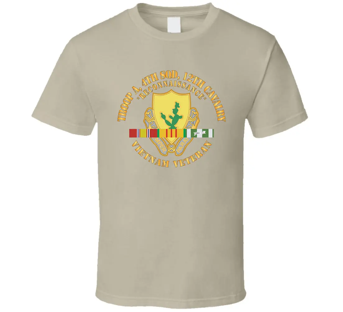 Army - Troop A, 4Th Squadron, 12Th Cavalry W Svc Ribbons T Shirt - Classic 6