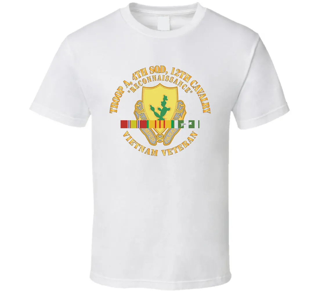 Army - Troop A, 4Th Squadron, 12Th Cavalry W Svc Ribbons T Shirt - Classic 3
