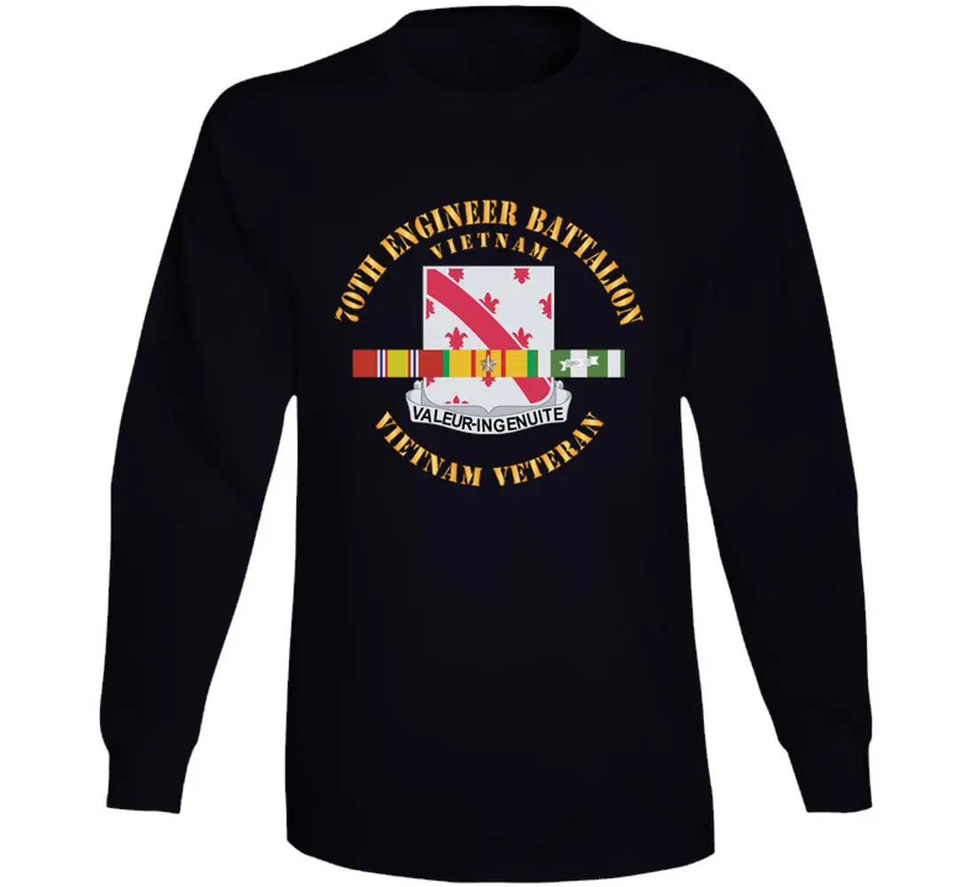 Army - 70Th Engineer Battalion Vn Svc Ribbons - Long Sleeve 1
