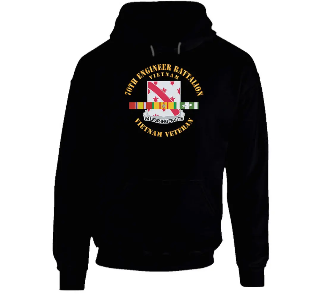 Army - 70Th Engineer Battalion Vn Svc Ribbons - Hoodie 1