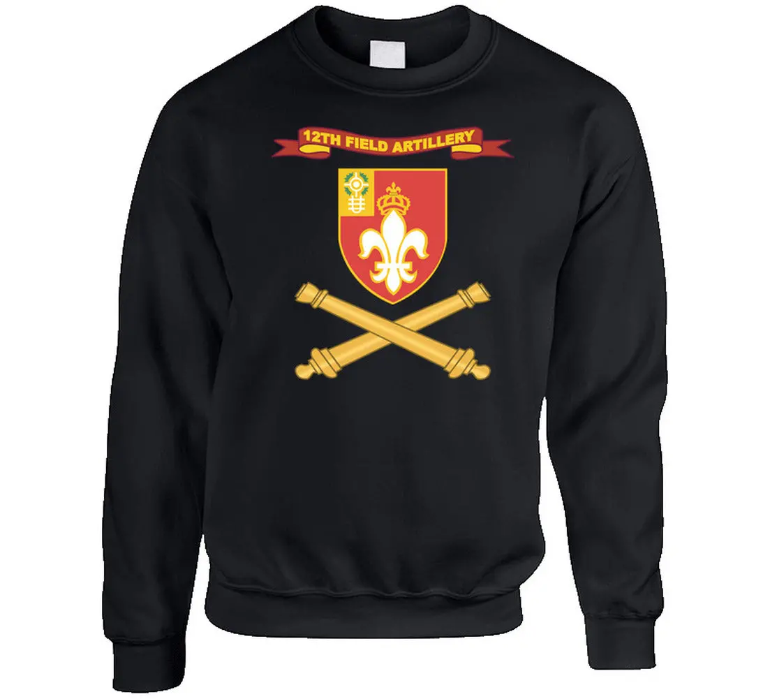 Army - 12Th Field Artillery W Ribbon - Br - Sweatshirt 1