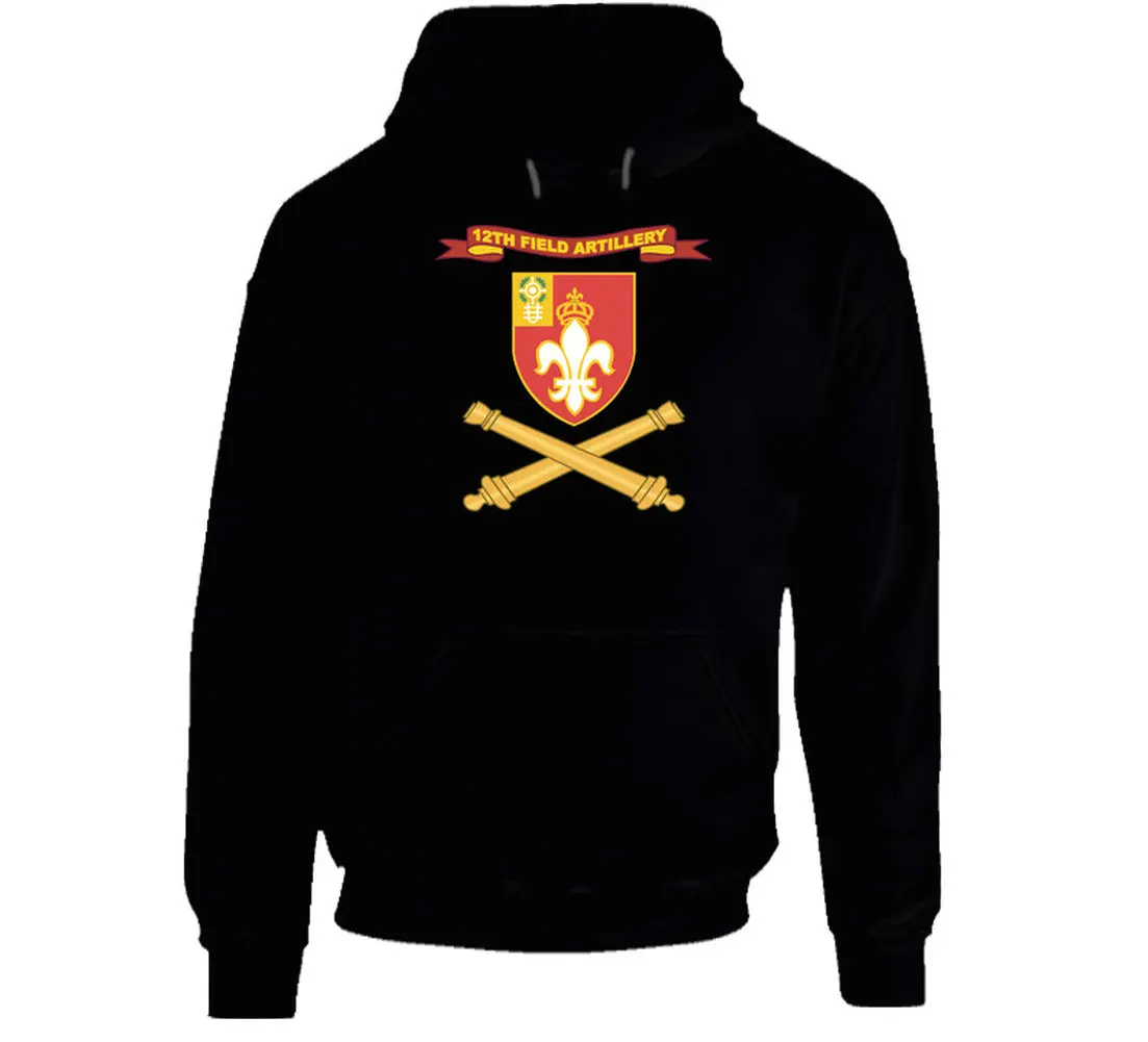 Army - 12Th Field Artillery W Ribbon - Br - Hoodie 1
