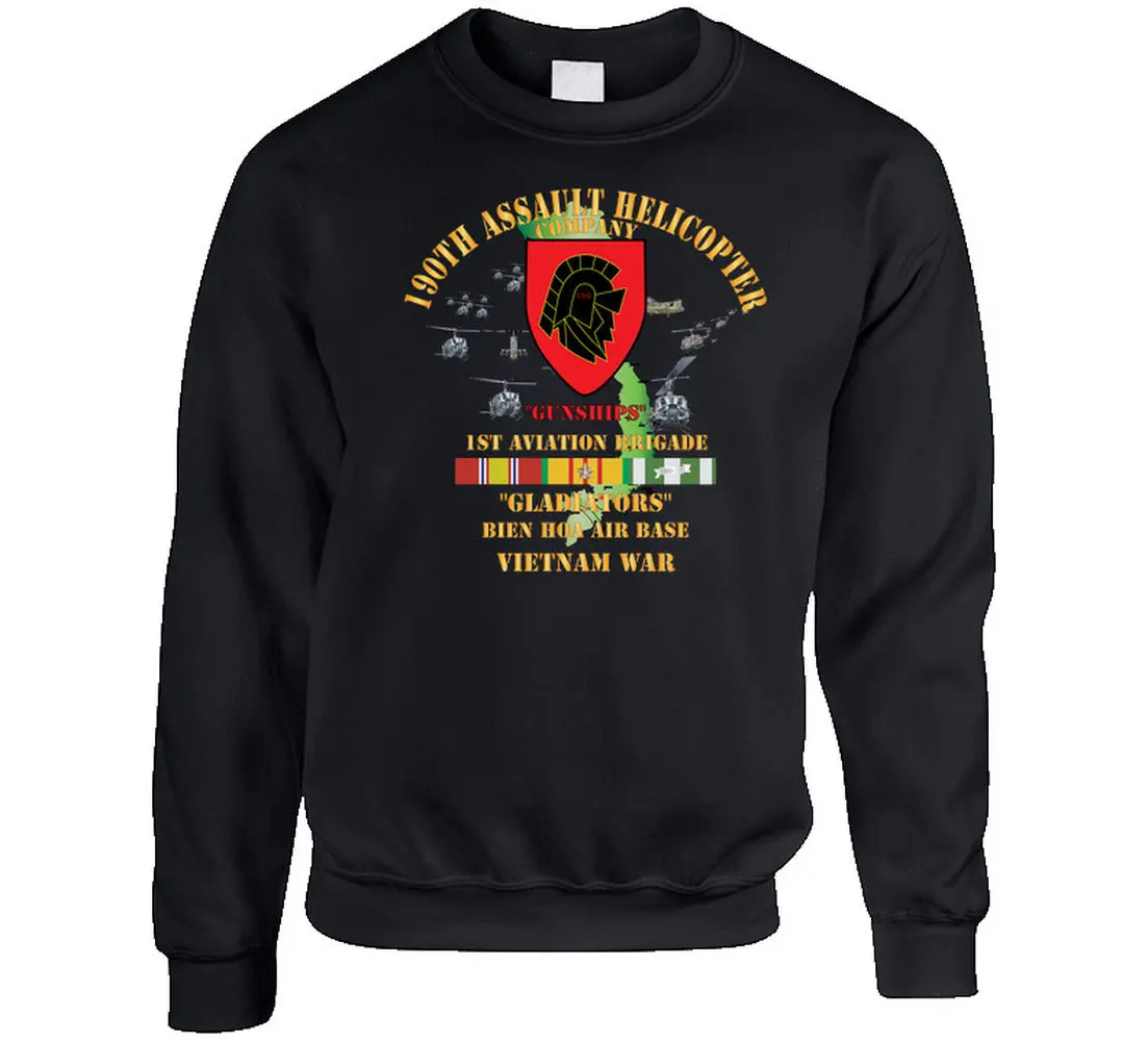 Army - 190Th Assault Helicopter Company - Ssi - Red-  Gladiators - Bien Hoa Air Base, W Vn Svc - Sweatshirt 1