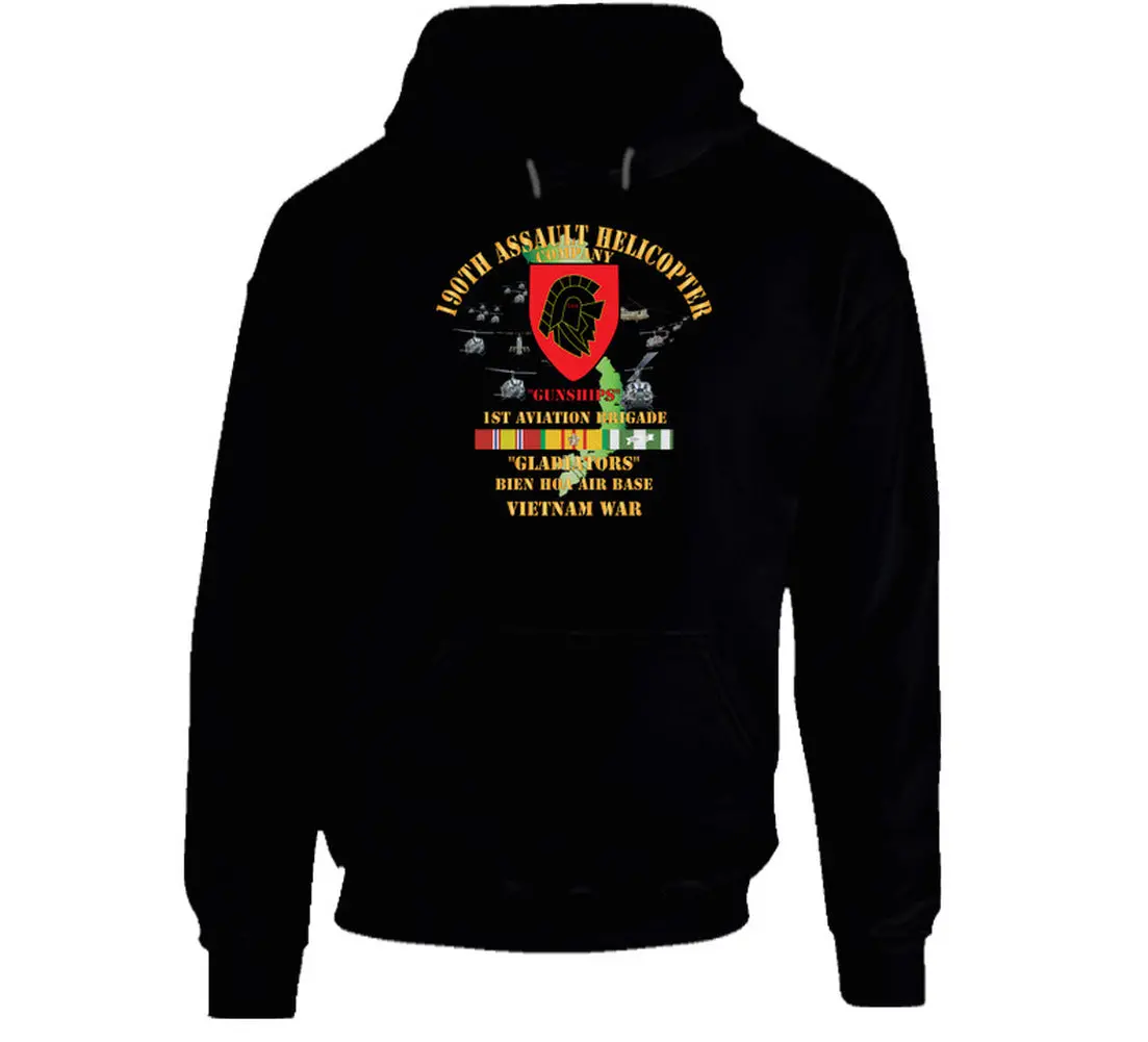 Army - 190Th Assault Helicopter Company - Ssi - Red-  Gladiators - Bien Hoa Air Base, W Vn Svc - Hoodie 1