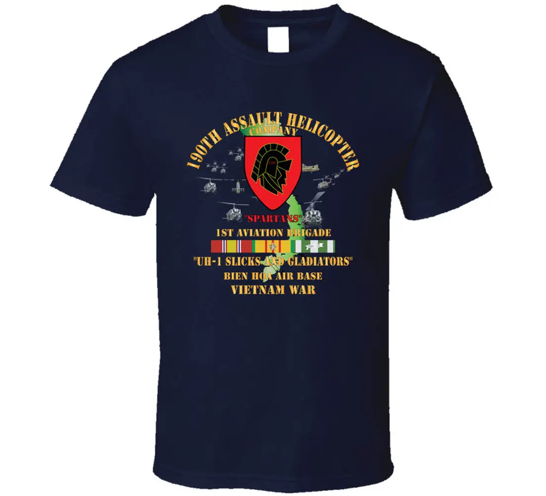 Army - 190Th Assault Helicopter Company - Ssi - Red- Gladiators - Bien Hoa Air Base, W Vn Svc T Shirt - Classic 4