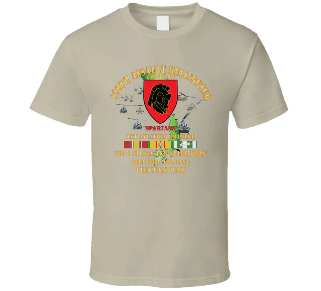 Army - 190Th Assault Helicopter Company - Ssi - Red- Gladiators - Bien Hoa Air Base, W Vn Svc T Shirt - Classic 6