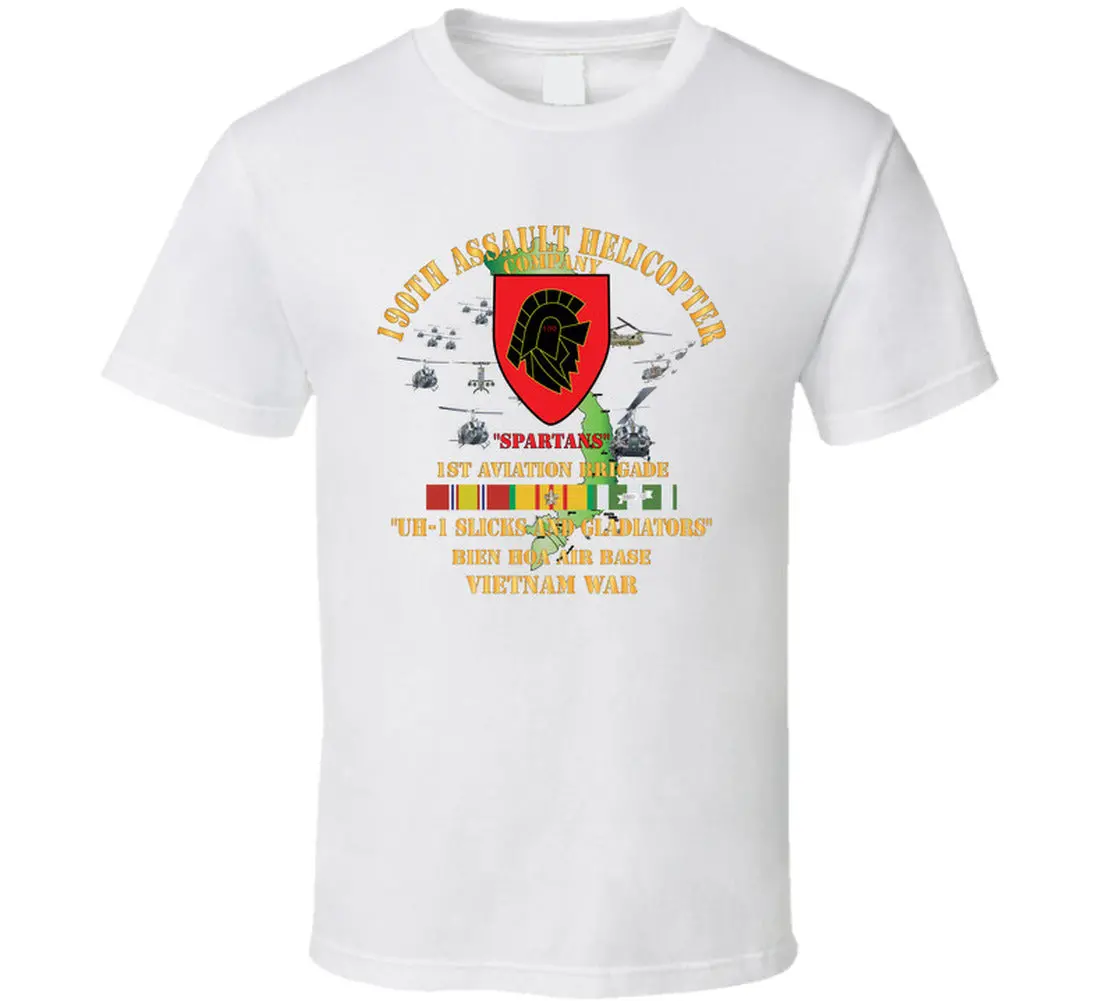 Army - 190Th Assault Helicopter Company - Ssi - Red- Gladiators - Bien Hoa Air Base, W Vn Svc T Shirt - Classic 3