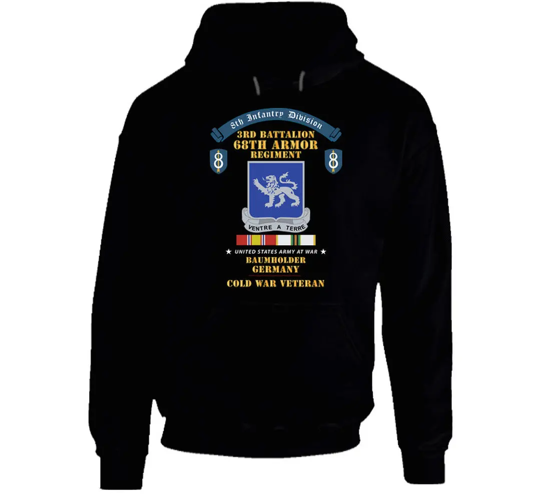8Th Infantry Division Scroll - 3Rd Bn 68Th Armor Regiment - Baumholder Germany - Cold War Vet W Cold Svc - Hoodie 1