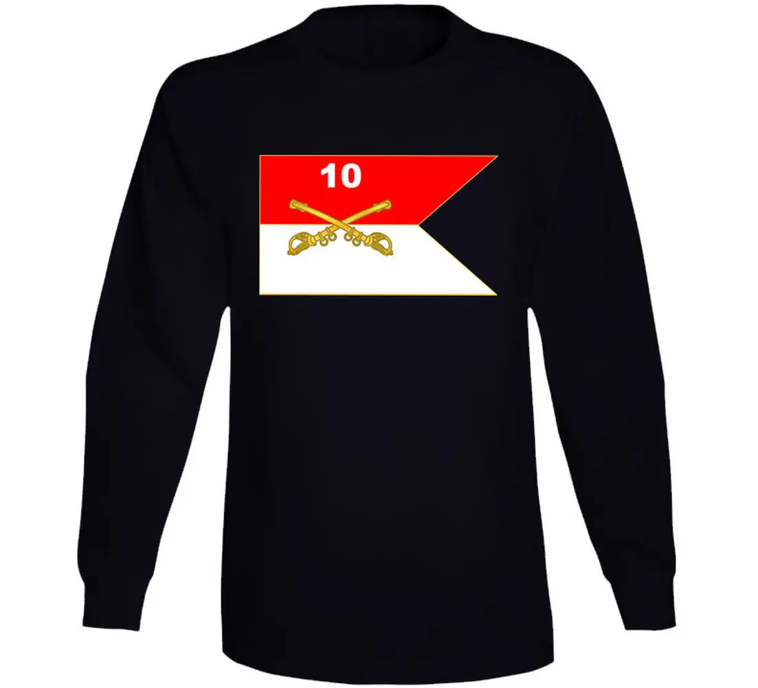10Th Cavalry Guidon - Buffalo Soldiers - Long Sleeve 1